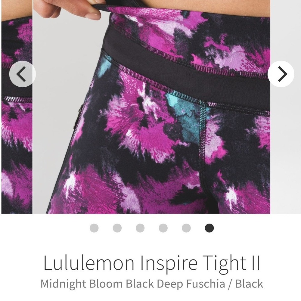 Lululemon Inspire Tight Abstract Floral Mesh Panel Leggings Zipper Pockets 6 - Picture 13 of 15